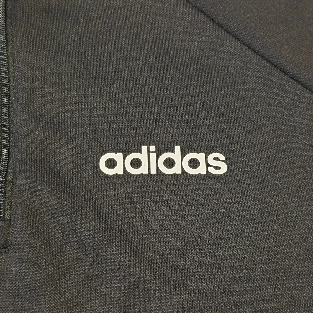 Adidas Climalite 1/4 Zip Pullover Mens Medium‎ Black White Stripes DY3145